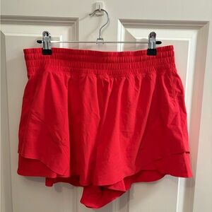 lululemon athletica Vibrant Red Athletic Shorts